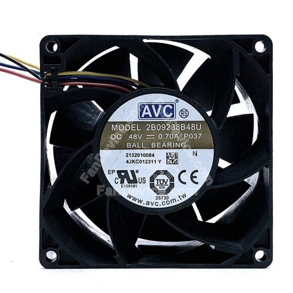 AVC 2B09238B48U P037 DC 48V 0.7A 4 Wires Axial Cooling Fan
