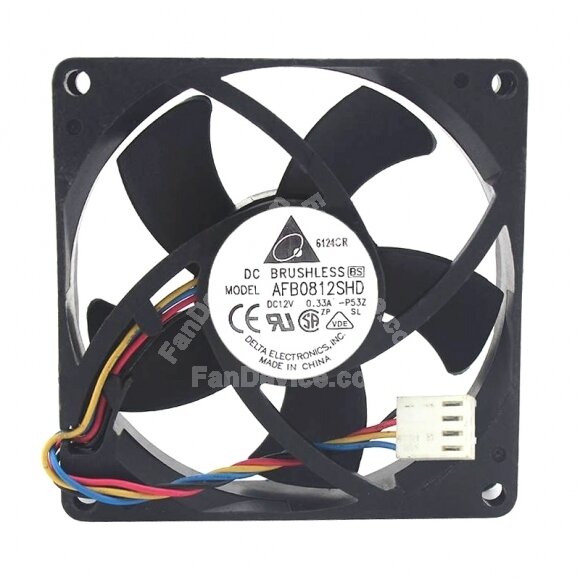 Delta AFB0812SHD DC 12V 0.33A 2 Wires / 3 Wires Axial Cooling Fan