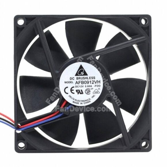 Delta AFB0912VH DC 12V 0.60A 2 Wires / 3 Wires Axial Cooling Fan