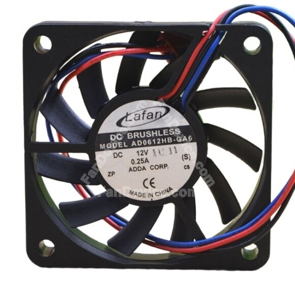 ADDA AD0612HB-GA6 DC 12V 0.25A 2 Wires / 3 Wires Axial Cooling Fan