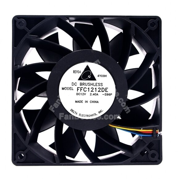 Delta FFC1212DE DC 12V 2.40A 2 Wires / 3 Wires / 4 Wires Axial Cooling Fan