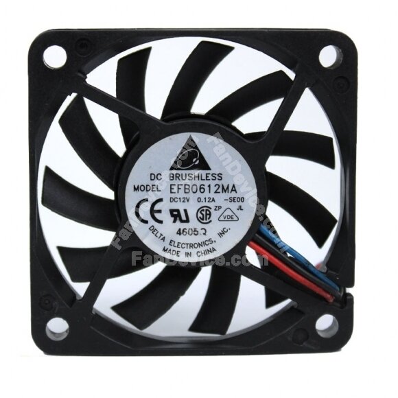 Delta EFB0612MA DC 12V 0.12A 2 Wires / 3 Wires Axial Cooling Fan