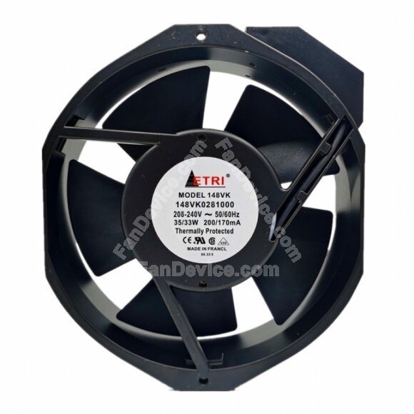 ETRI 148VK0281000 AC 208-240V 200/170MA 35/33W Axial Cooling Fan