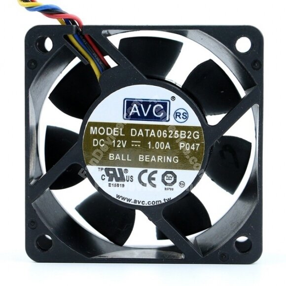 AVC DATA0625B2G DC 12V 1.00A 2 Wires / 3 Wires / 4 Wires Axial Cooling Fan