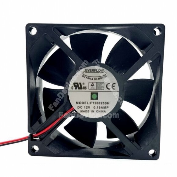 EVERFLOW F128025SH DC 12V 0.19A 2 Wires / 3 Wires / 4 Wires Axial Cooling Fan