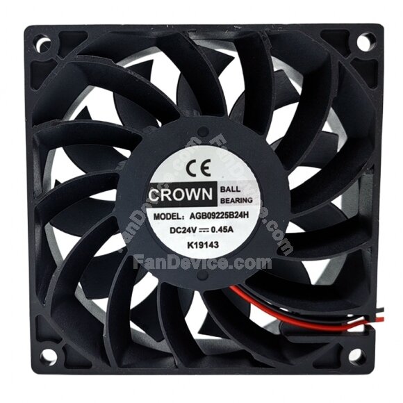 CROWN AGB09225B24H DC 24V 0.45A 9225 Axial Ball Bearing Cooling Fan