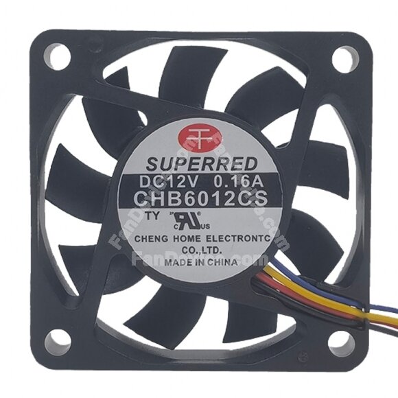 SuperRed CHB0612CS DC 12V 0.16A 6015 Axial Cooling Fan