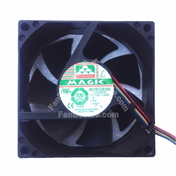 MAGIC MGT8012ZR-W25 DC 12V 0.54A 4 Wires Axial Cooling Fan