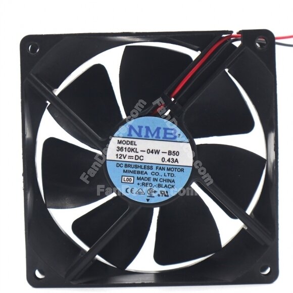 NMB 3610KL-04W-B50 DC 12V 0.43A 2 Wires Axial Cooling Fan