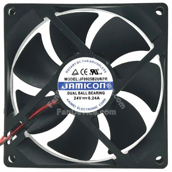 JAMICON JF0925B2URPR DC 24V 0.24A 9025 Axial DUAL Ball Bearing Cooling Fan