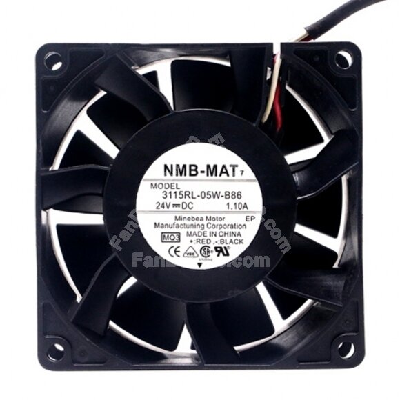 NMB 3115RL-05W-B86 DC 24V 1.10A 2 Wires / 3 Wires / 4 Wires Axial Cooling Fan