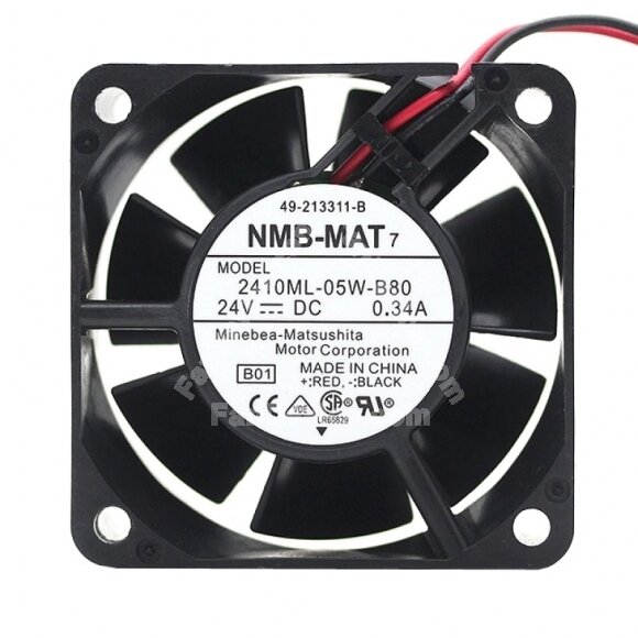 NMB 2410ML-05W-B80 DC 24V 0.34A 2 Wires / 3 Wires Axial Cooling Fan