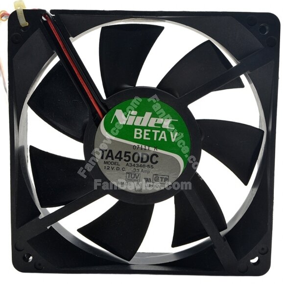 thumbnail image 2 of Nidec TA450DC Cooling Fan – 53CFM, 12V, 120x25mm, Model B31873-10A 2 of 5