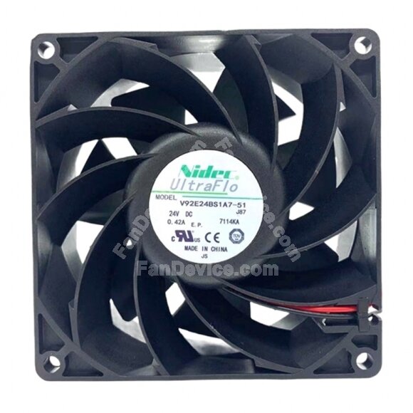 Nidec UltraFlo V92E24BS1A7-51 DC 24V 0.42A 9038 Axial Cooling Fan