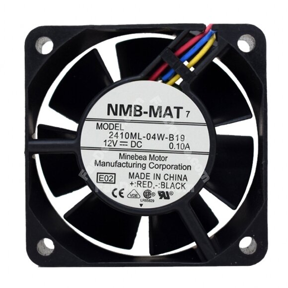 NMB-MAT 2410ML-04W-B19 DC 12V 0.10A 6025 Axial Cooling Fan