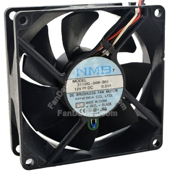 NMB 3110KL-04W-B66 DC 12V 0.34A 8025 Axial Brushless Cooling Fan