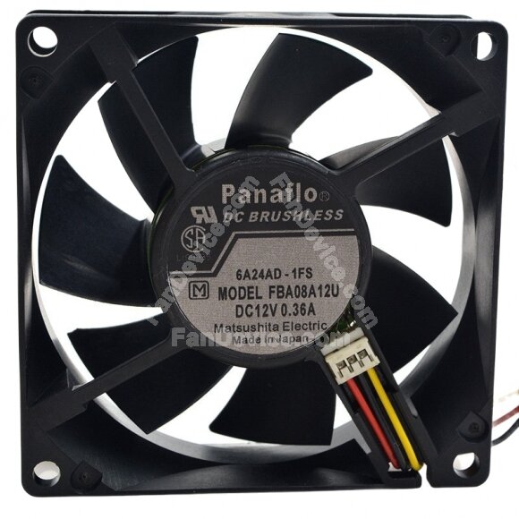 Panaflo FBA08A12U DC 12V 0.36A 8025 Axial Brushless Cooling Fan