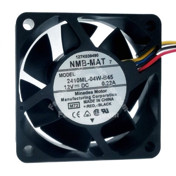 NMB-MAT 2410ML-04W-B45 DC 12V 0.22A 6025 Axial Cooling Fan