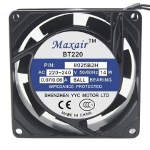 Maxair 8025B2H AC 220-240V 0.07/0.06A 14W 8025 Axial Ball Bearing Cooling Fan