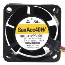 Sanyo Denki 9WL0412P3J001 DC 12V 0.52A 4028 Axial IP68 Waterproof Cooling Fan