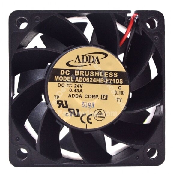 ADDA AD0624HB-F71DS DC 24V 0.43A 2 Wires Brushless Axial Cooling Fan