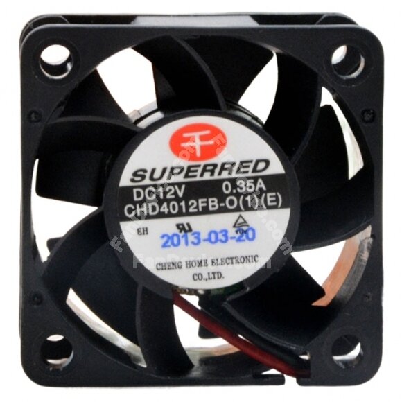 SuperRed CHD4012FB-O DC 12V 0.35A 2 Wires Axial Cooling Fan