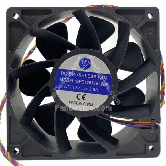 GPD12038B12DN DC 12V 2.8A 4 Wires Brushless Axial Cooling Fan