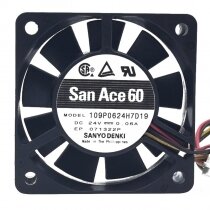 Sanyo Denki San Ace 60 109P0624H7D19 DC 24V 0.06A 6015 Axial Cooling Fan