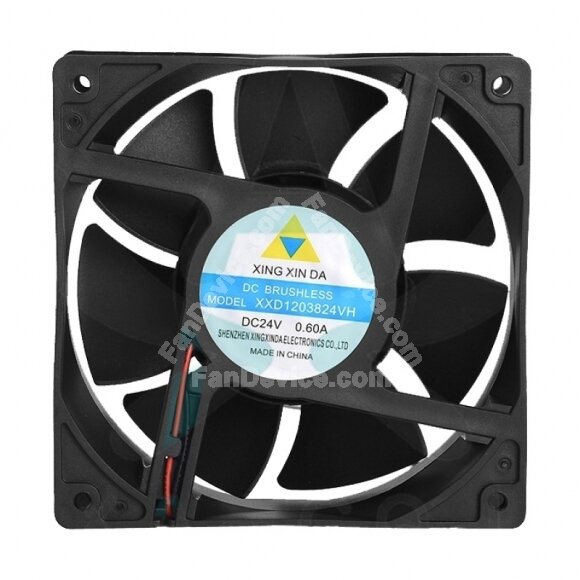XING XIN DA XXD1203824VH DC 24V 0.60A 2 Wires Axial Cooling Fan