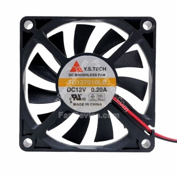 Y.S.TECH FD127010LB DC 12V 0.20A 2 Wires / 3 Wires Axial Cooling Fan