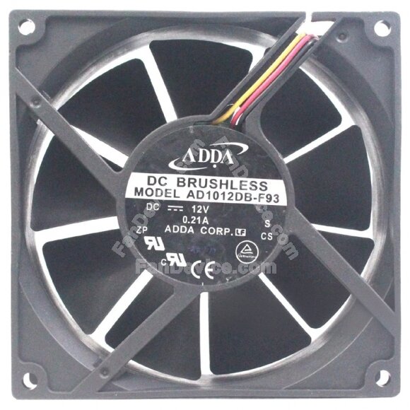 ADDA AD1012DB-F93 12V 0.21A 3 Wires 10038 DC Brushless Axial Fan
