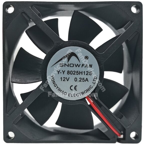 SNOWFAN Y-Y 8025H12S 12V 0.25A 2 / 4 Wires Cooling Fan