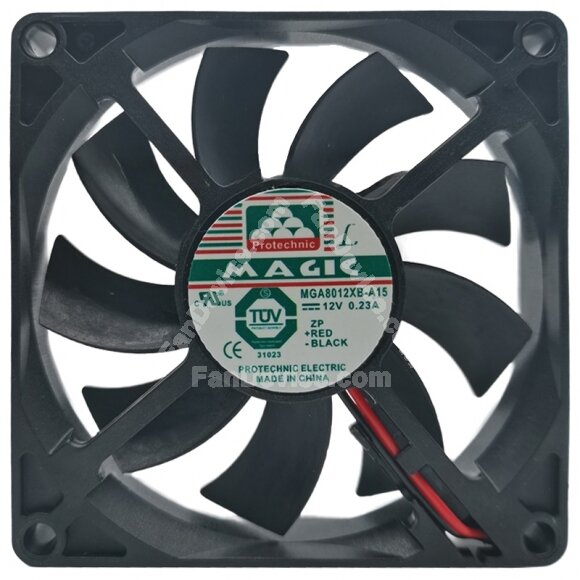 Magic MGA8012XB-A15 12V 0.23A 2 Wires Axial Cooling Fan