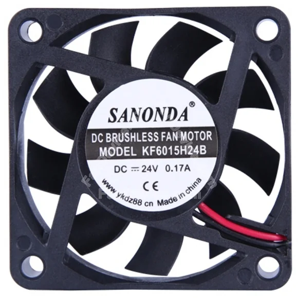 SANONDA KF6015H24B 24V 0.17A 2 Wires Axial Cooling Fan