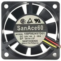 Sanyo 109P0624S7D01 24V 0.08A 3 Wires Axial Cooling Fan