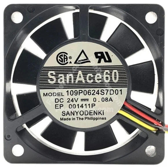 Sanyo 109P0624S7D01 24V 0.08A 3 Wires Axial Cooling Fan