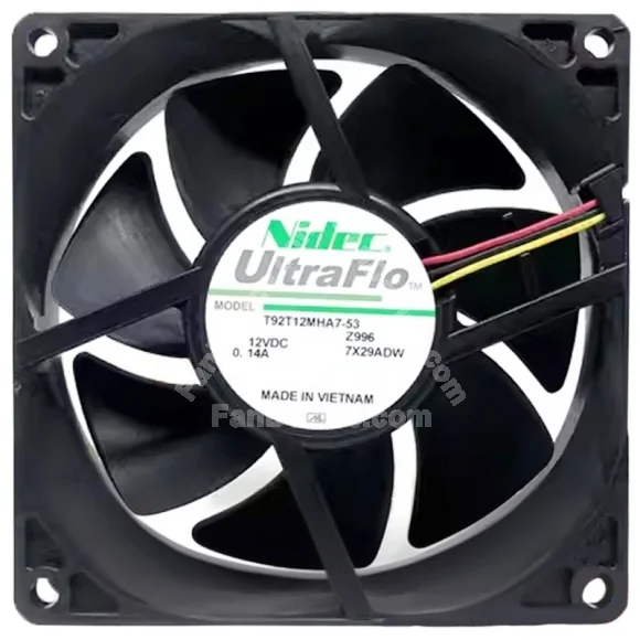 Nidec T92T12MHA7-53Z996 12V 0.14A 3 Wires Cooling Fan