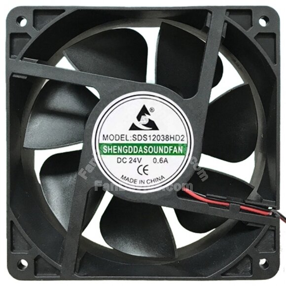 SDS SDS12038HD2 24V 0.6A 2 Wires Axial Cooling Fan