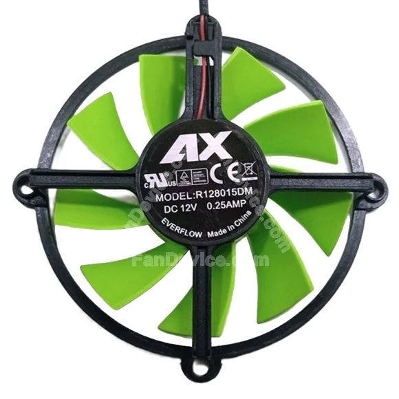 EVERFLOW R128015DM 12V 0.25AMP 2 Wires Axial Cooling Fan