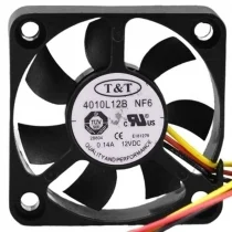 T&T 4010L12B NF6 12V 0.14A 2 / 3 Wires Axial Cooling Fan