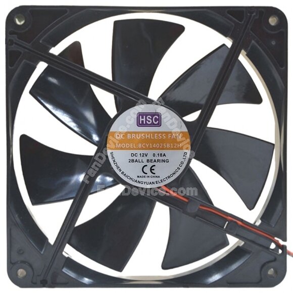 HSC BCY14025B12H 12V 0.18A 2 / 3 / 4 Wires Cooling Fan