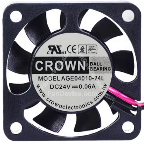 CROWN AGE04010-24L 24V 0.06A 2 Wires Axial Cooling Fan
