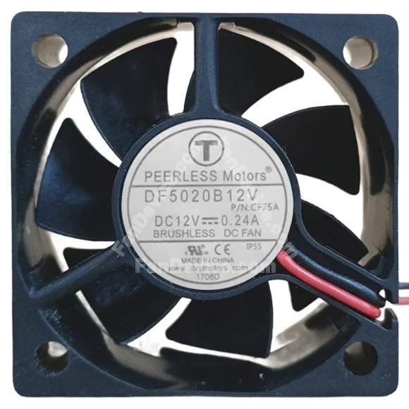 PEERLESS Motors DF5020B12V 12V 0.24A 2 Wires Cooling Fan