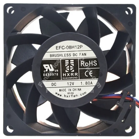 HXRR EFC-08H12P 12V 1.80A 3 Wires Axial Cooling Fan