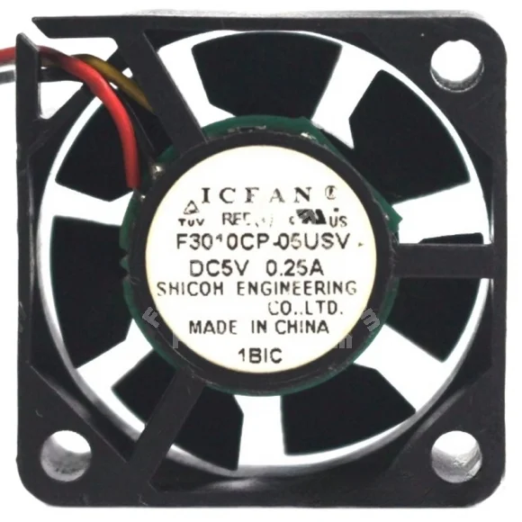 ICFAN F3010CP-05USV 5V 0.25A 3 Wires Axial Cooling Fan