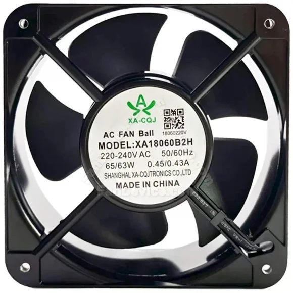 XA-CQJ XA18060B2H 220-240V 0.45/0.43A 65/63W Ball Bearing Cooling Fan