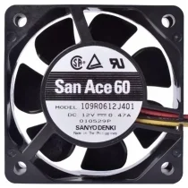 Sanyo 109R0612J401 DC 12V 0.47A 3 Wires Axial Cooling Fan