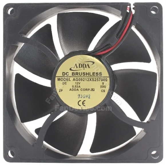 ADDA AG09212XS257000 12V 0.53A DC Brushless 2 Wires Axial Cooling Fan