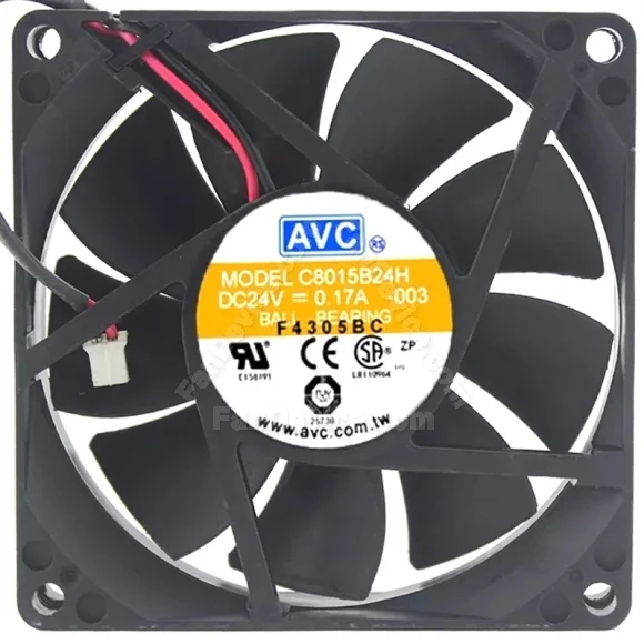 AVC C8015B24H 24V 0.17A 2 Wires Ball Bearing Axial Cooling Fan