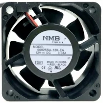 NMB 06025SA-12K-EA DC 12V 0.08A 2 Wires Axial Cooling Fan